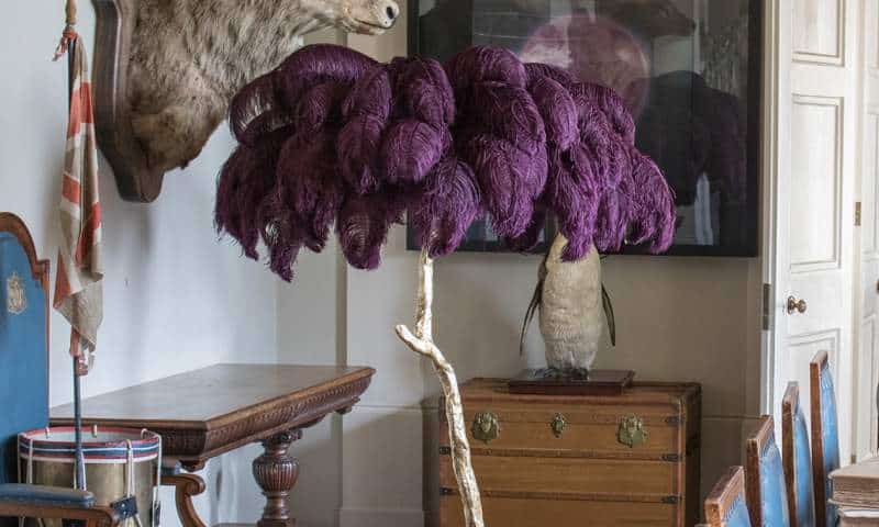 ostrich feather lamp by Aynhoe park