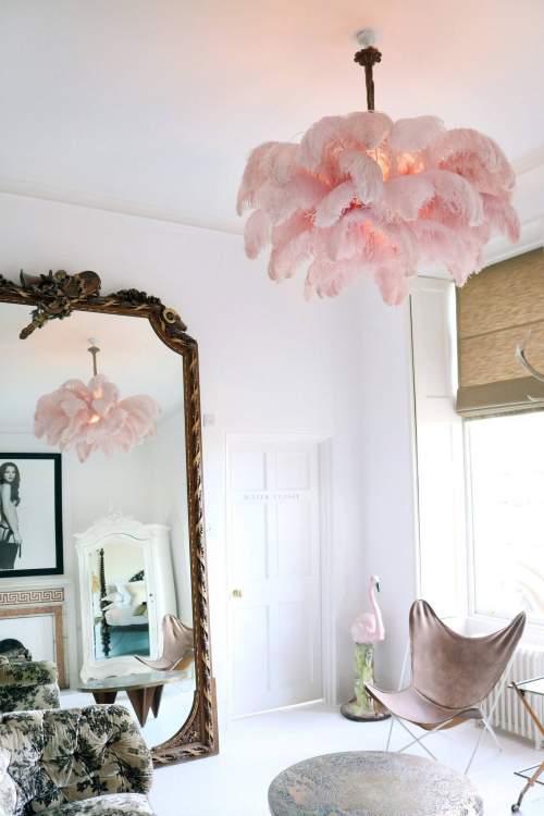 Ostrich feather chandelier by a modern grand tour